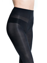 Microfiber compression tights, 140 denier, black