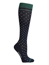 Meryl Skinlife compression stockings, black with white dots