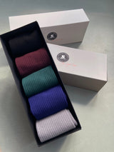 Bamboo compression stockings, gift box with 5 pairs, rib weave business colours