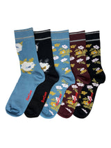 Bamboo socks, 5 pack, flower garden mix