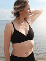 Soft bra, organic cotton, black