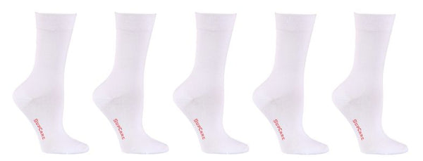 Bamboo Socks without Compression, 5 Pairs, White