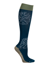 Compression stockings in organic cotton, Conifer, dark green