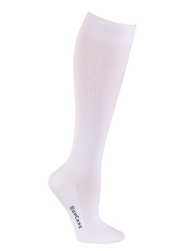 Bamboo compression stockings, White