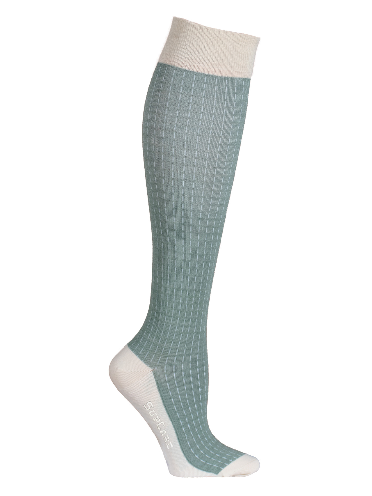 Compression stockings bamboo, cream, pinstriped – SupCare