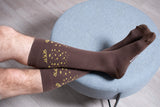 Compression Stockings Wool and Cotton, Brown with Antlers