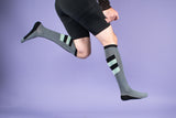 Compression stockings for sports, Class 2, grey and pastel green