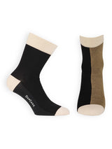 Compression crew socks bamboo, black and brown