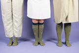 Compression stockings in organic cotton, Peony, dusty green