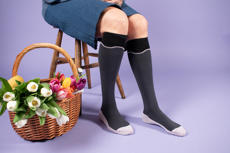 Compression stockings bamboo, grey, Wave