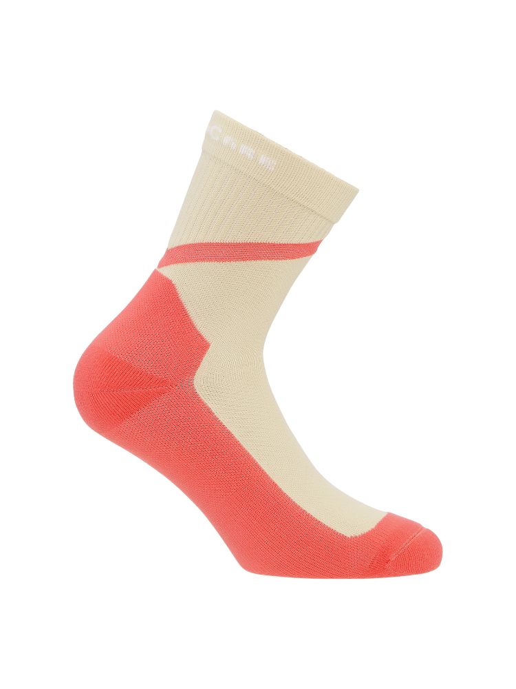 Compression Crew Socks, Beige/Coral