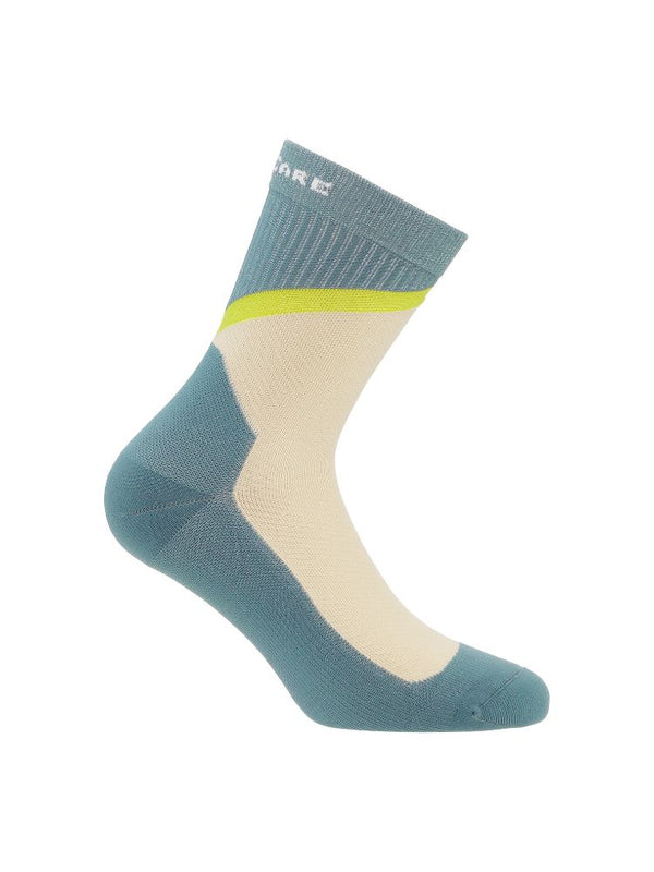 Compression Crew Socks, Beige/Blue/Mustard