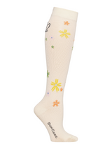 Medical Compression Stockings Class 2, Off White with Butterflies
