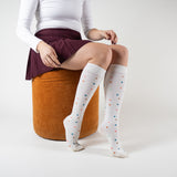 Bamboo compression stockings, Cream with dots