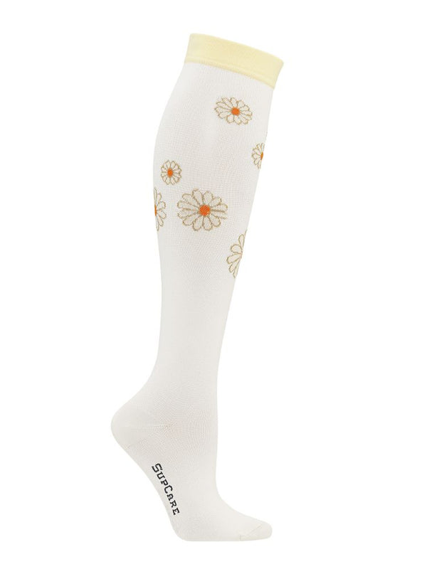 COMPRESSION STOCKINGS CLASS 2, CREAM WITH FLOWERS