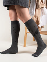 Compression Stockings Cotton, Grey with dots and swallows