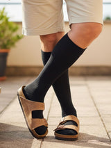 Compression Stockings Bamboo, Black Rib