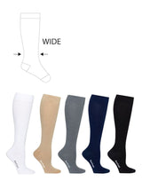 SupCare Giftbox 5 Pairs Compression Stockings Bamboo, Rib Weave, BASIC, WIDE CALF