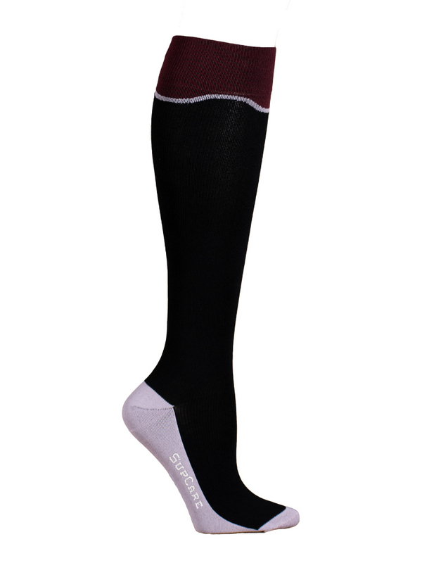 Compression Stockings Bamboo, Grey Stripes