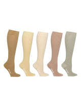 SupCare Giftbox 5 Pairs Compression Stockings Bamboo, Rib Weave, DUSTY