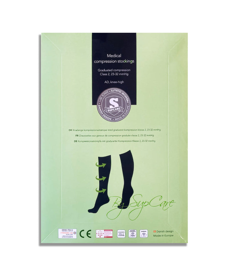 Compression Stockings for Sports, Class 2, Grey and Pastel Pink