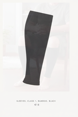 Black bamboo compression sleeves, Class 1, priced at €18