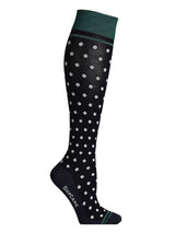 Bamboo compression stockings, black with white dots