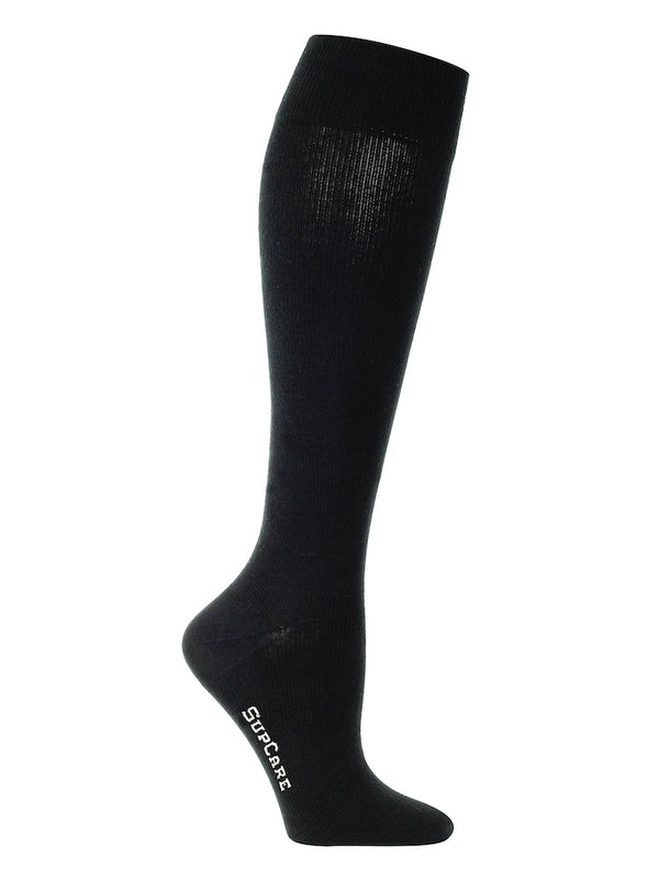 Wool compression stockings, black