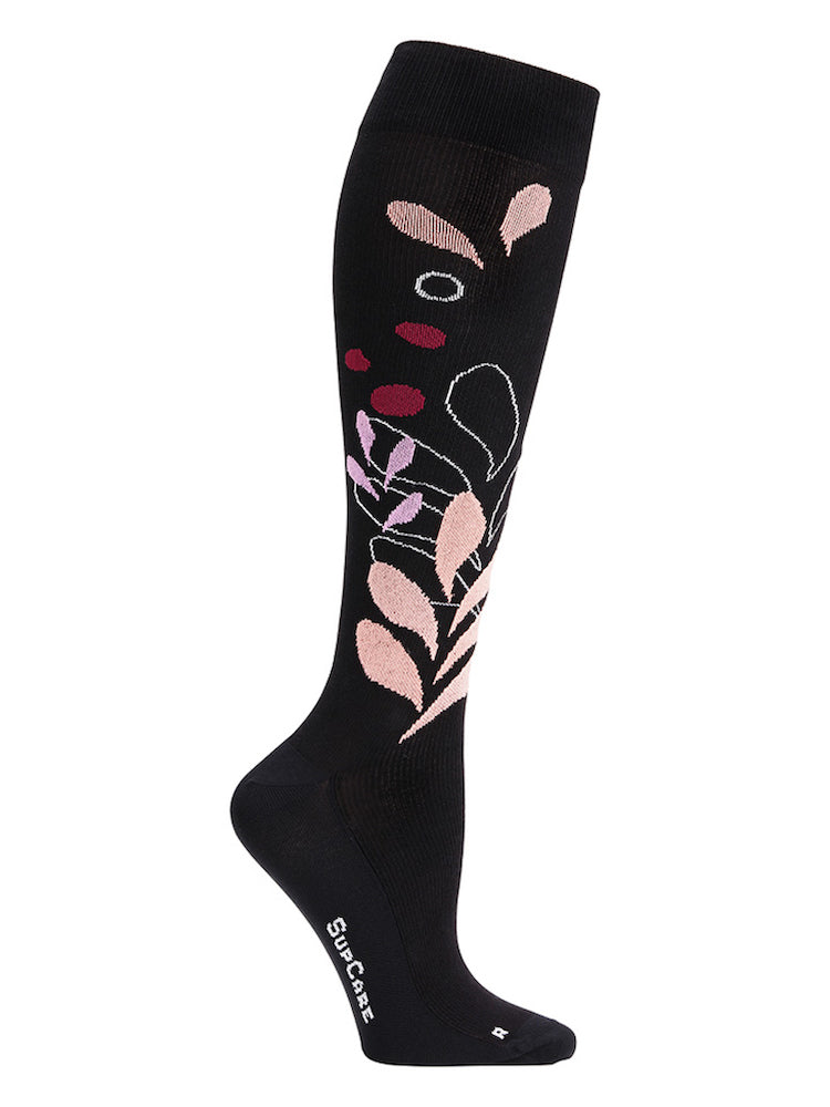 EcoCotton compression stockings, Botanic garden, black