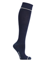 Wool and bamboo compression stockings, navy blue