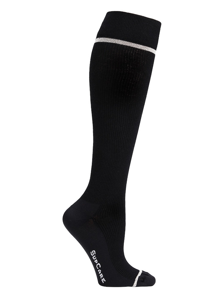 Wool and bamboo compression stockings, black
