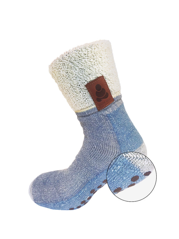 Buddha Socks with grip sole, blue