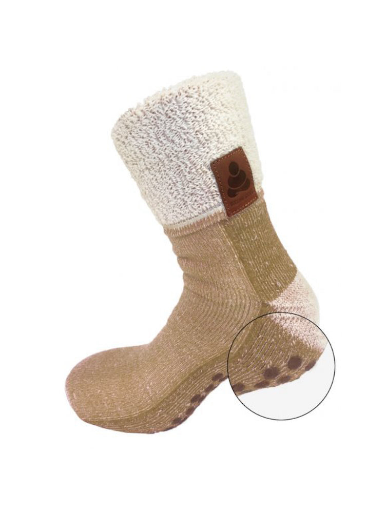 Buddha Socks with grip sole, khaki