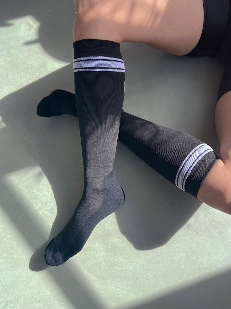 Sports compression socks with SoftAir, black