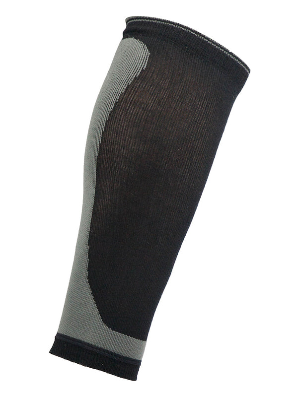 Leg compression sleeves, black and grey