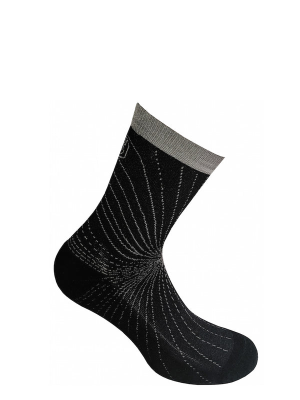 Sports compression crew socks, Cooling Knit, black