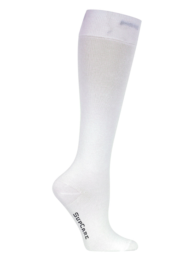 Cotton compression stockings, white