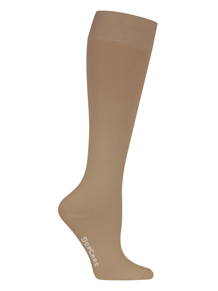 Cotton compression stockings, beige