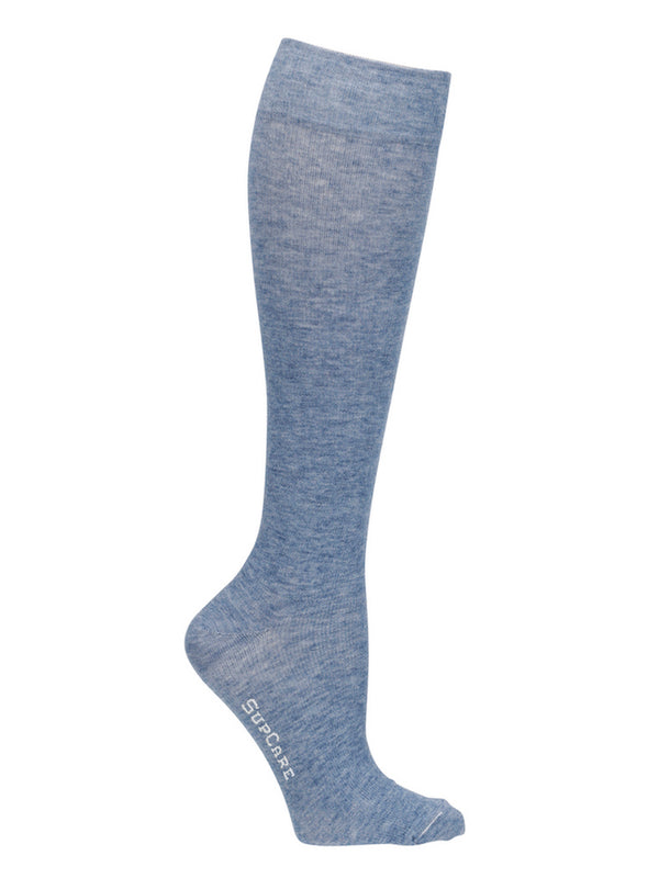 Wool compression stockings, jeans blue
