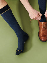 Wool compression stockings, business blue