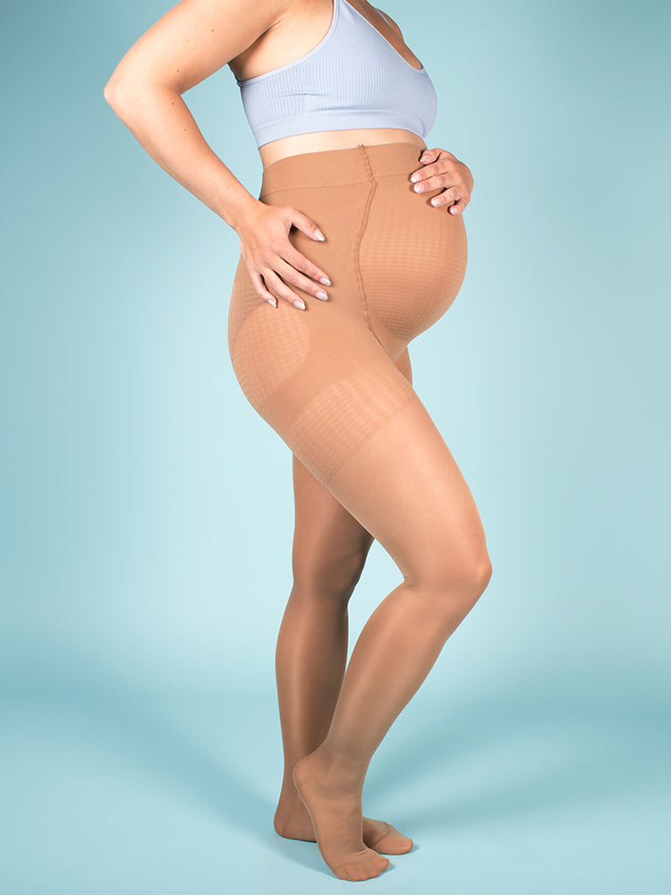 Maternity compression tights, 70 denier, beige