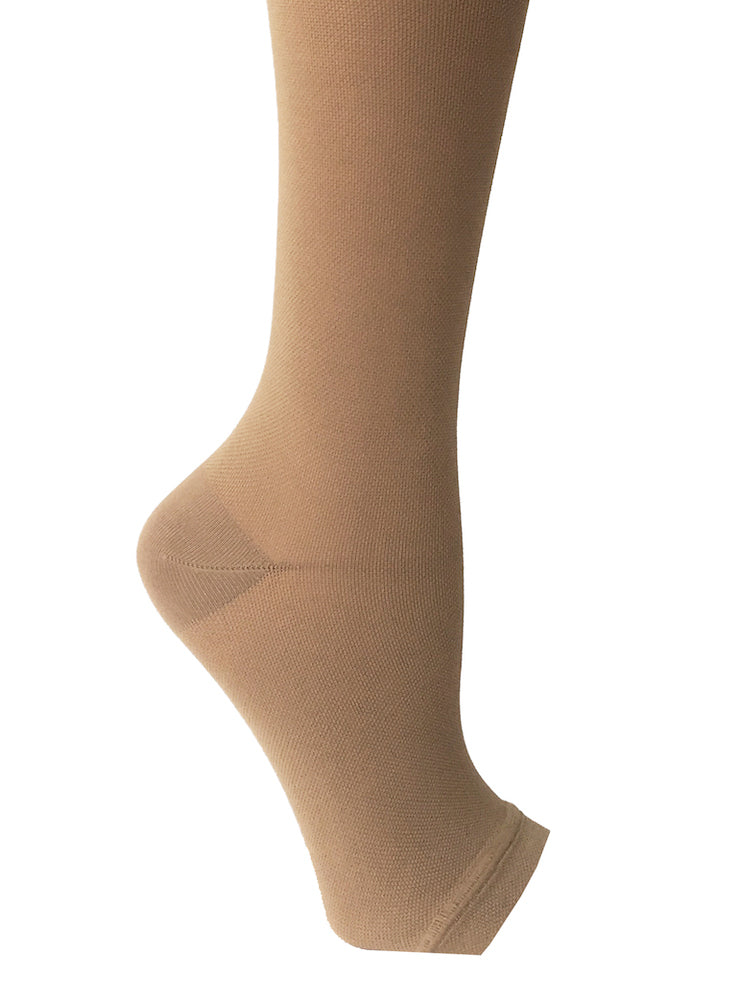Meryl Skinlife compression stockings, open toe, beige