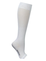 Cotton compression stockings, open toe, white