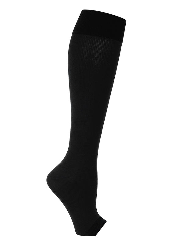 Meryl Skinlife compression stockings, open toe, black