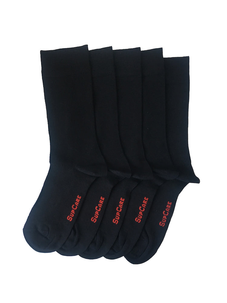 Bamboo socks, 5 pack, plain black
