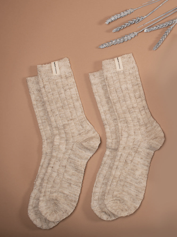 Recycled linen socks, 2 pairs