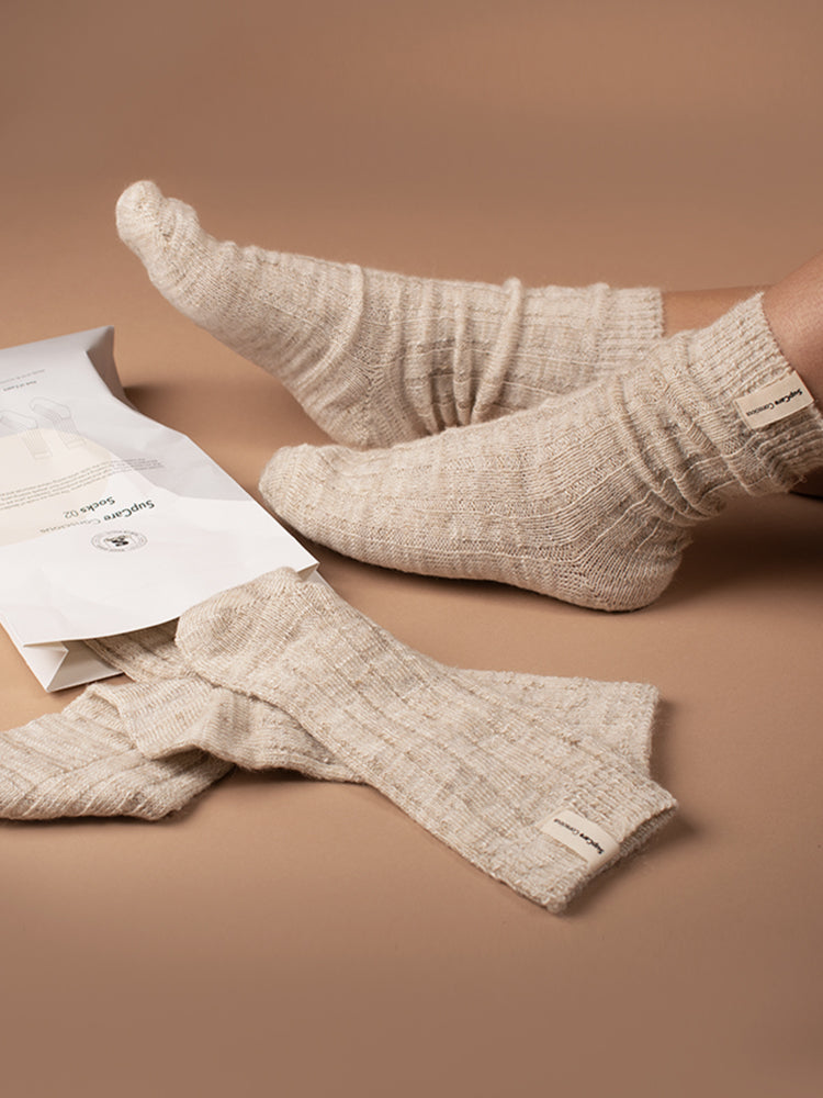 Recycled linen socks, 2 pairs